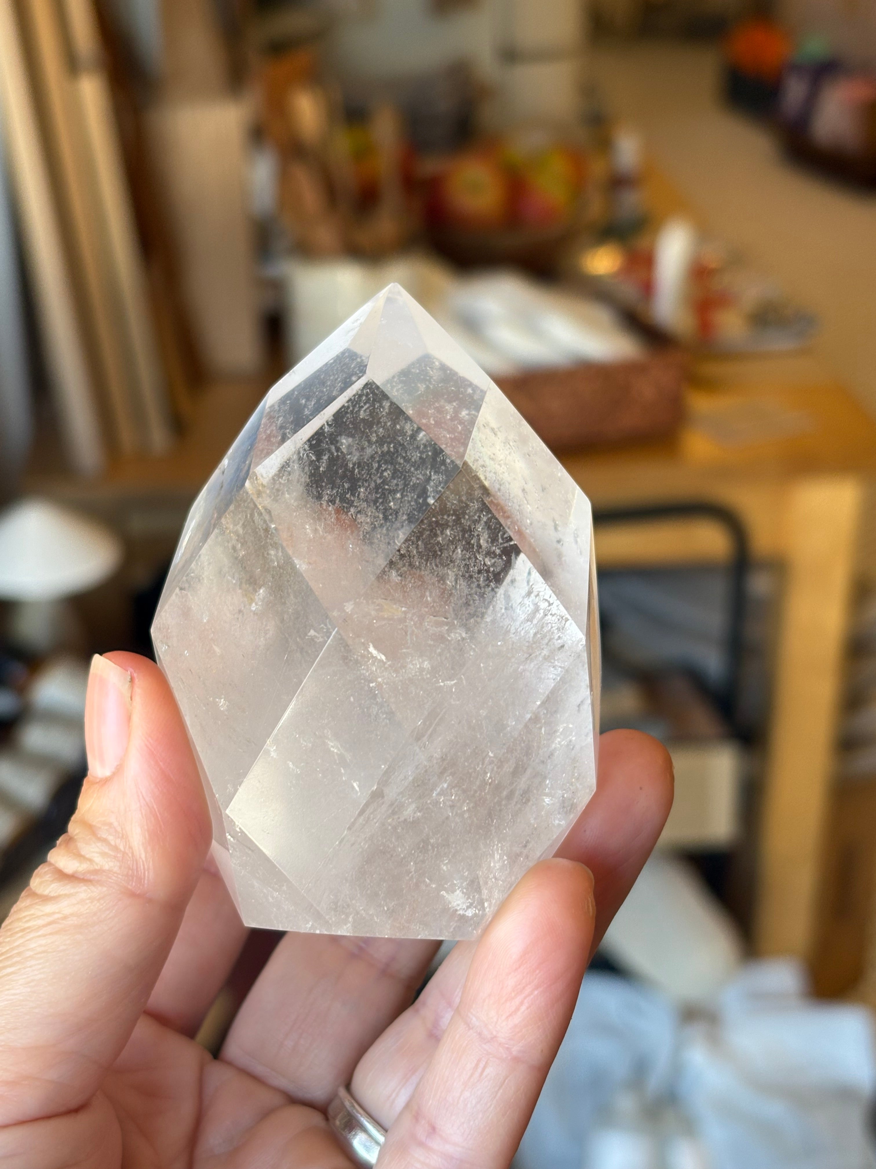 Clear Quartz Faceted Flame (smaller)