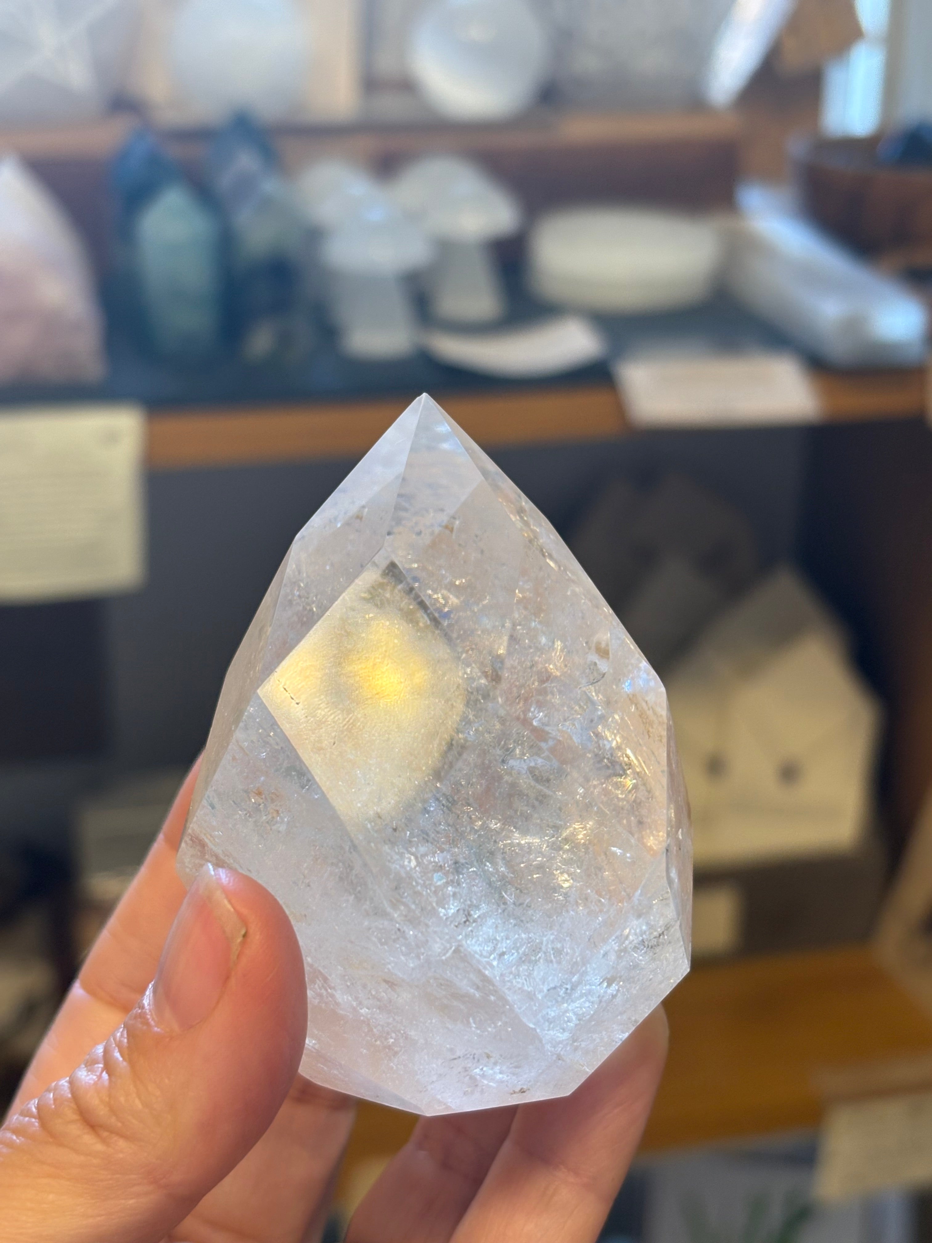 Clear Quartz Faceted Flame (larger)