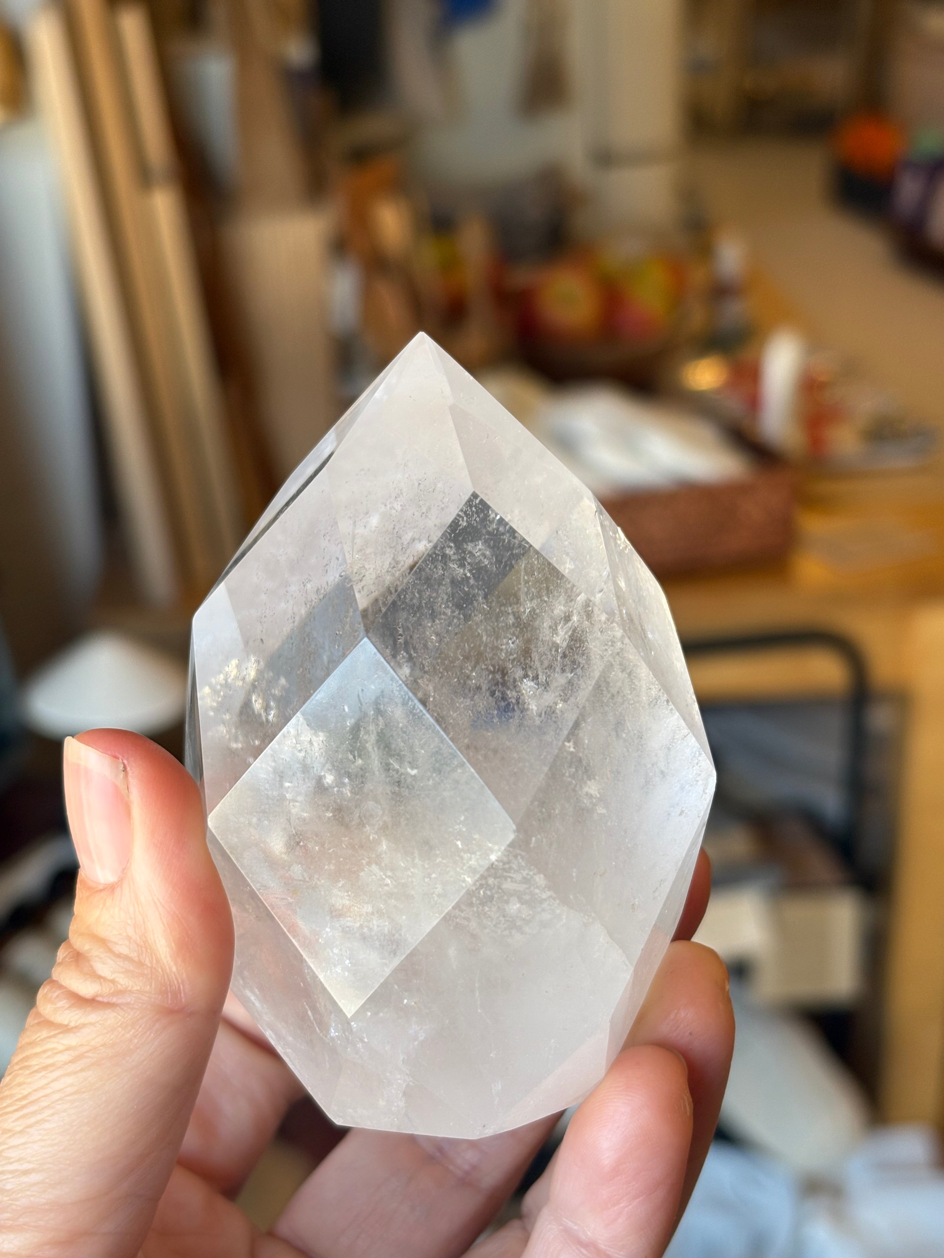 Clear Quartz Faceted Flame (smaller)