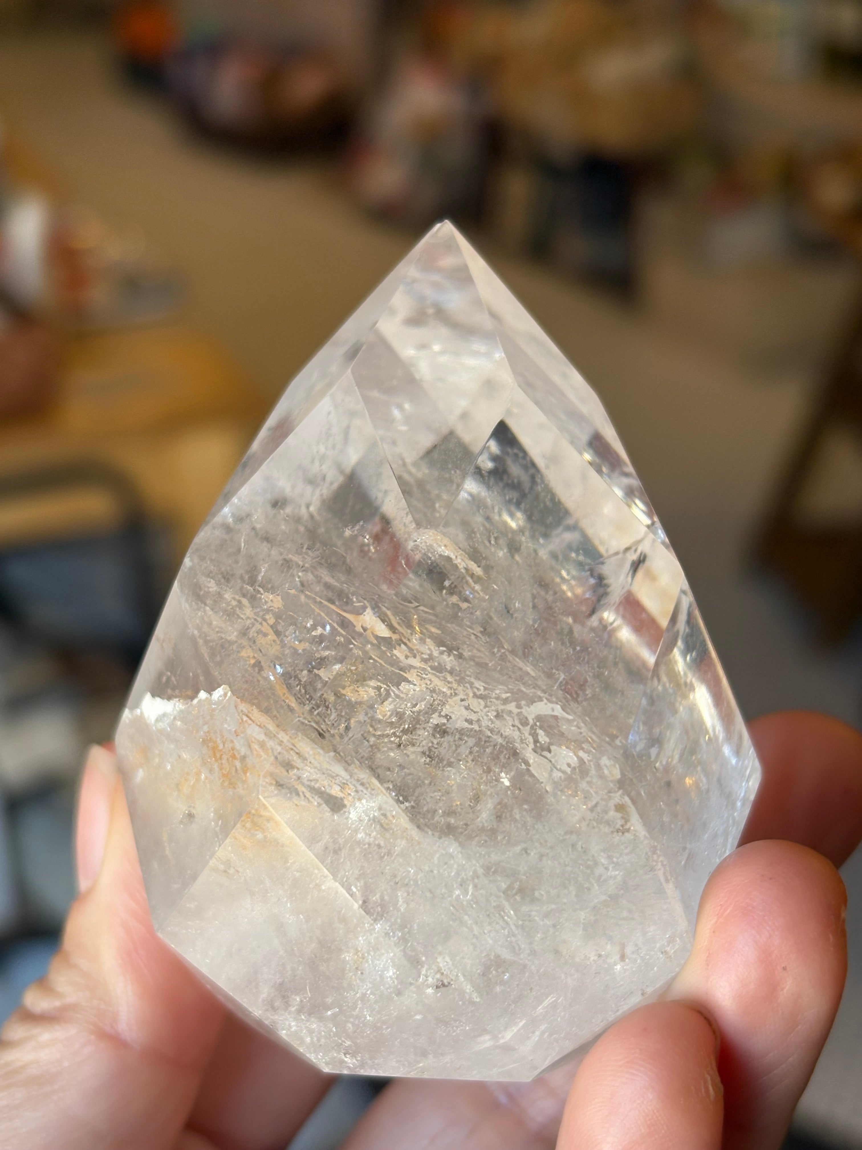 Clear Quartz Faceted Flame (larger)