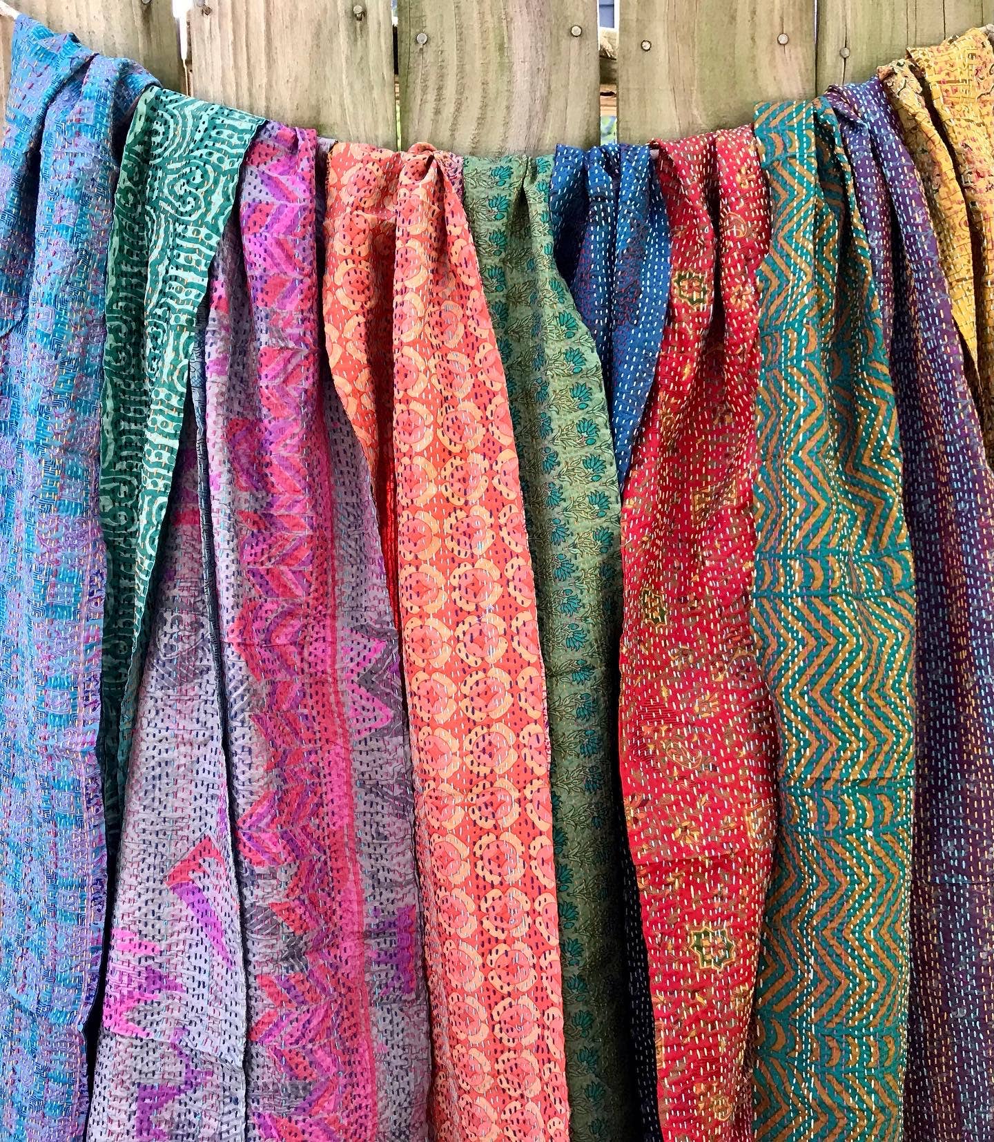 Silk Kantha Scarves