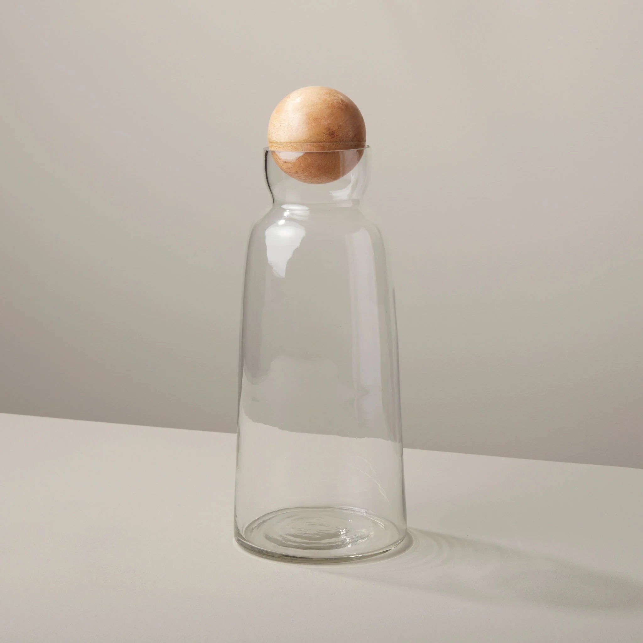Glass & Mango Wood Decanter