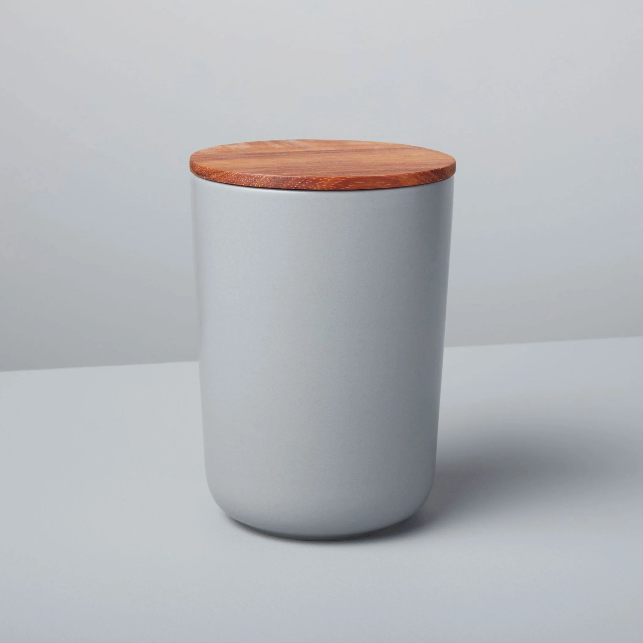 Stoneware Canister with Acacia Lid