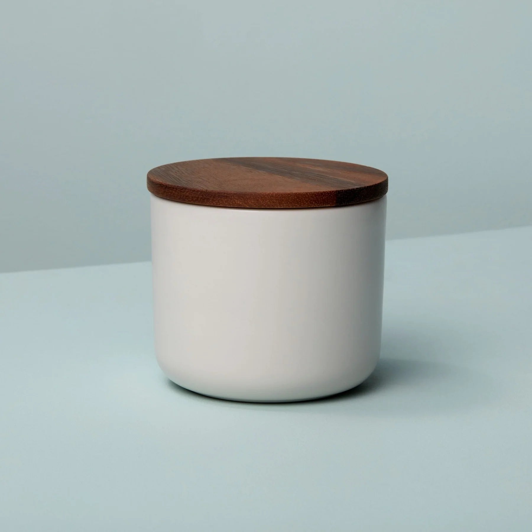 Stoneware Canister with Acacia Lid