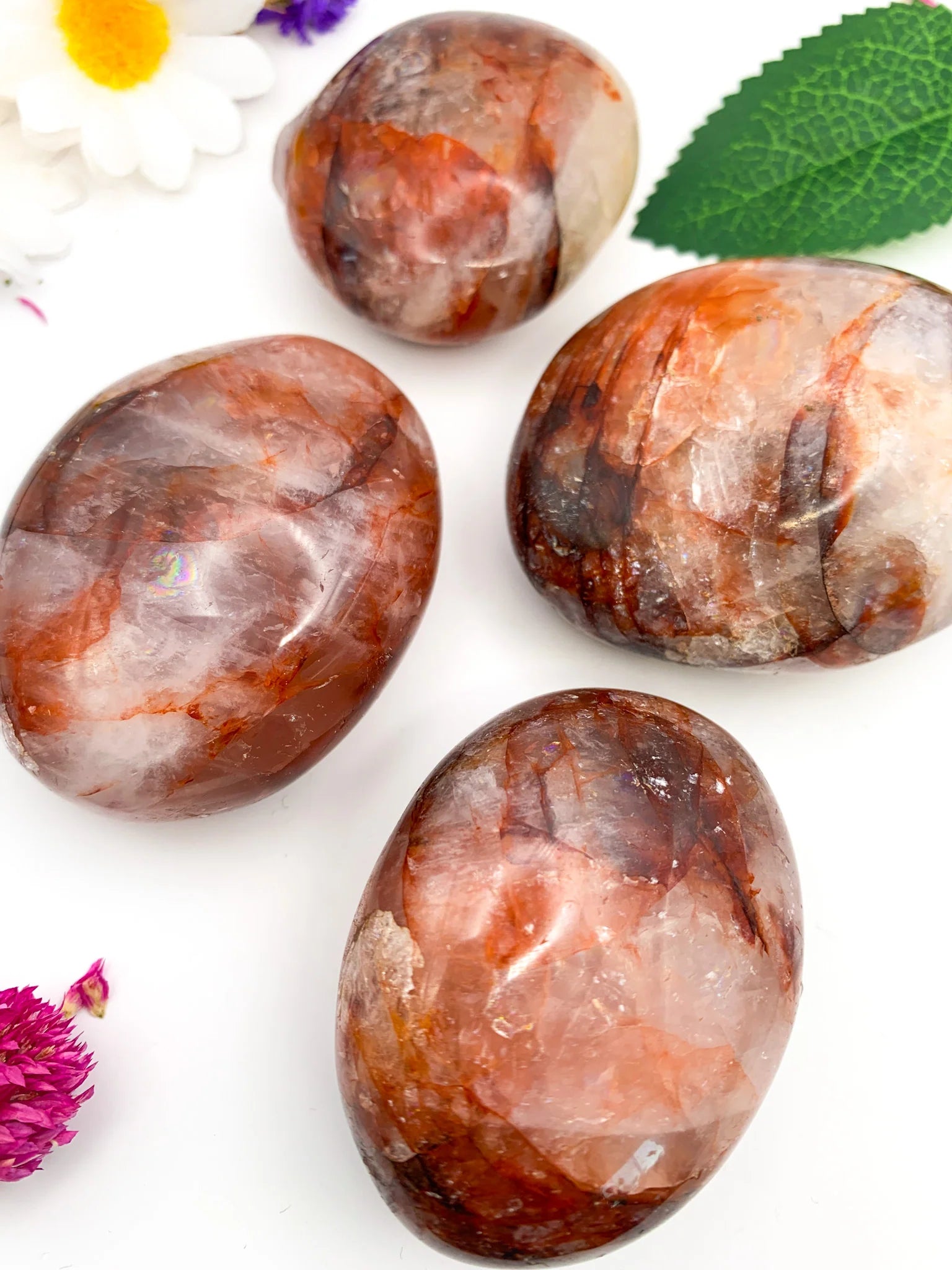 Crystal - Red Hematoid Quartz Palmstone