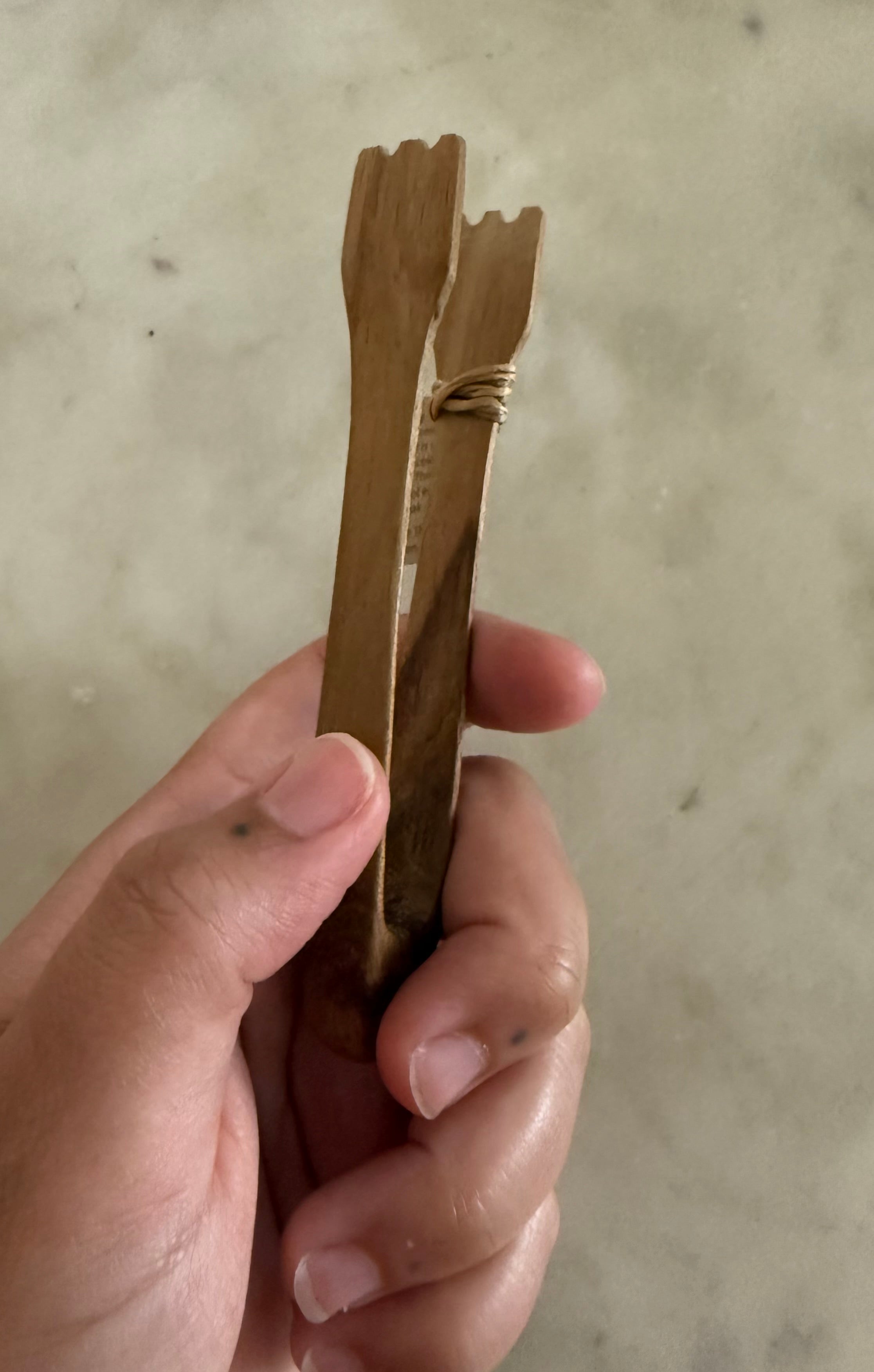 Mini Teak Tongs