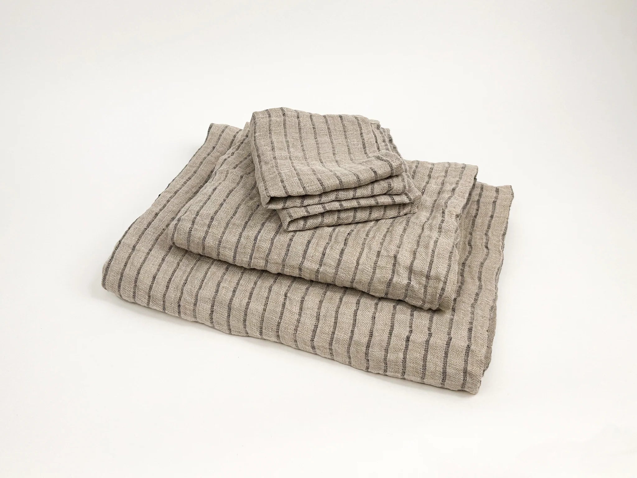 Striped Linen Towels & Washcloth