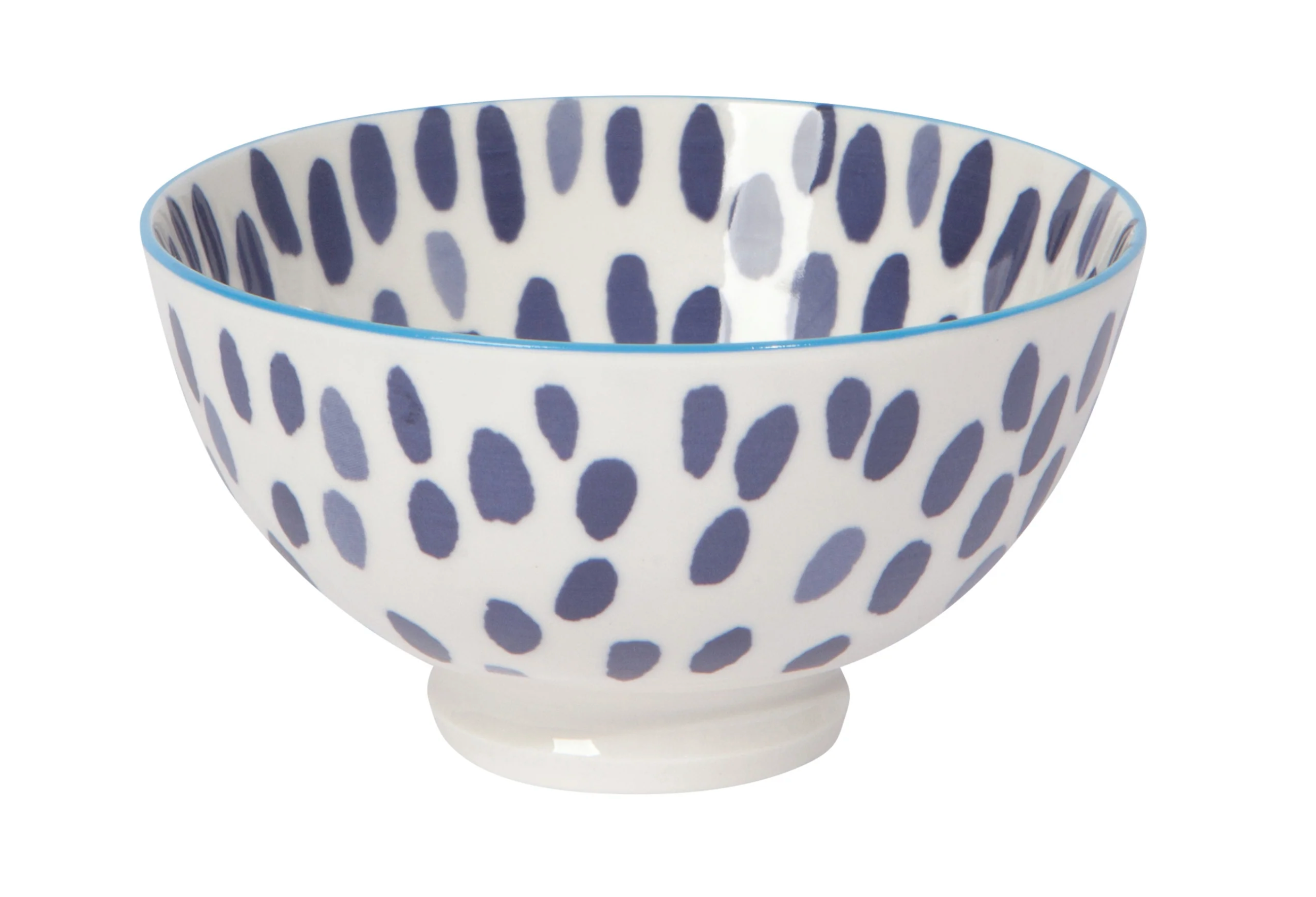 Blue Spots Stamped Bowl 4 inch