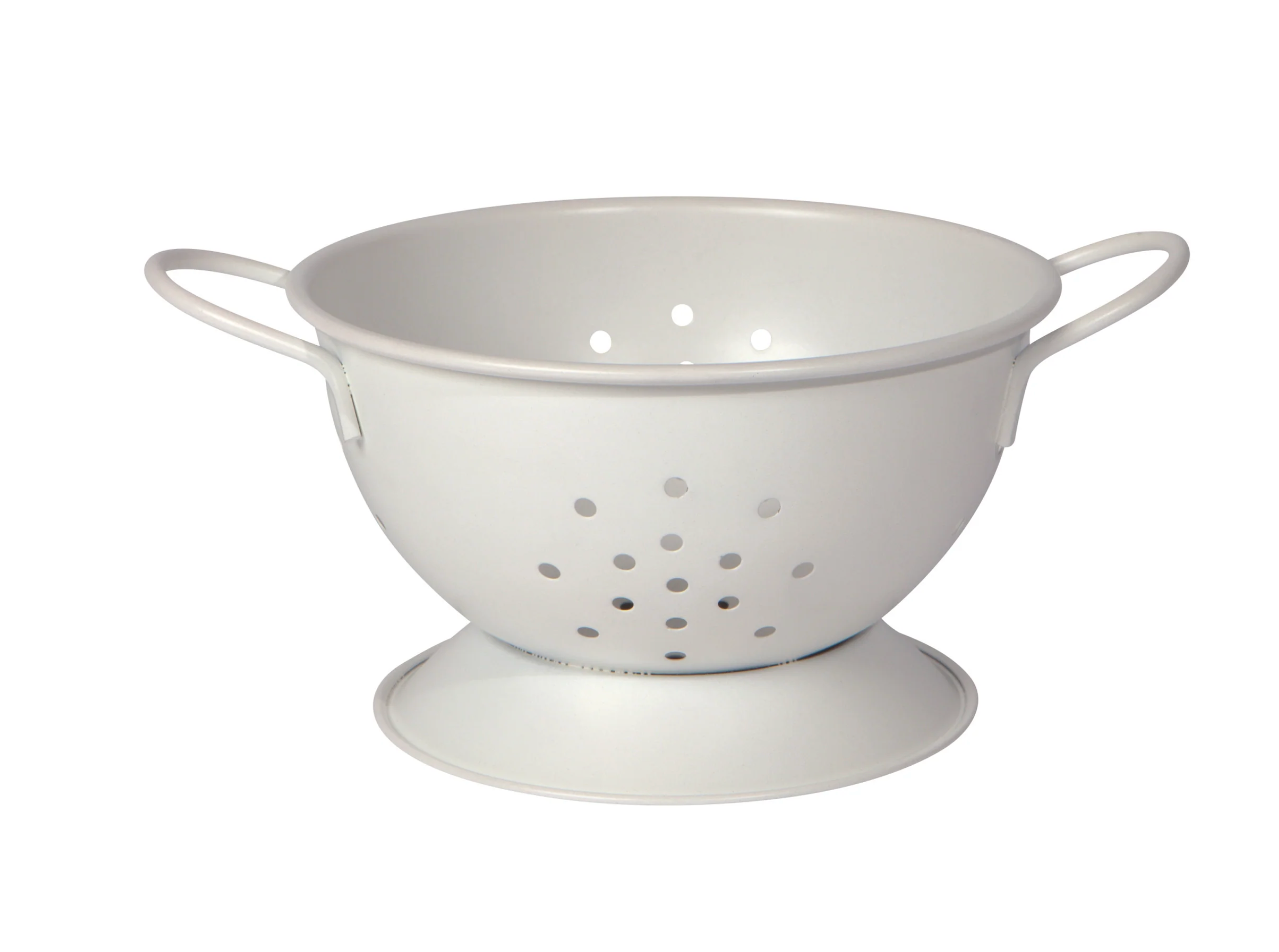 Matte Steel Matte White Colander Small
