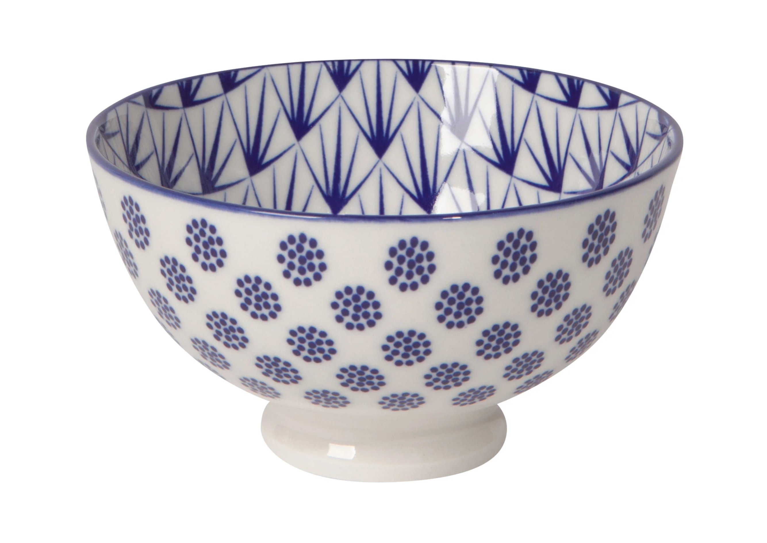 Blue Dots Stamped Bowl 4 inch