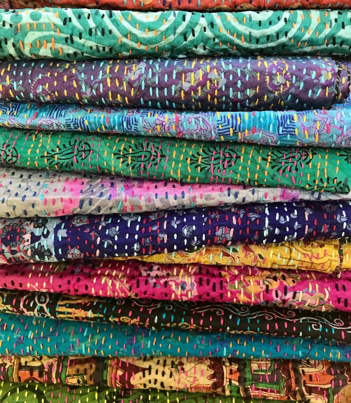 Silk Kantha Scarves