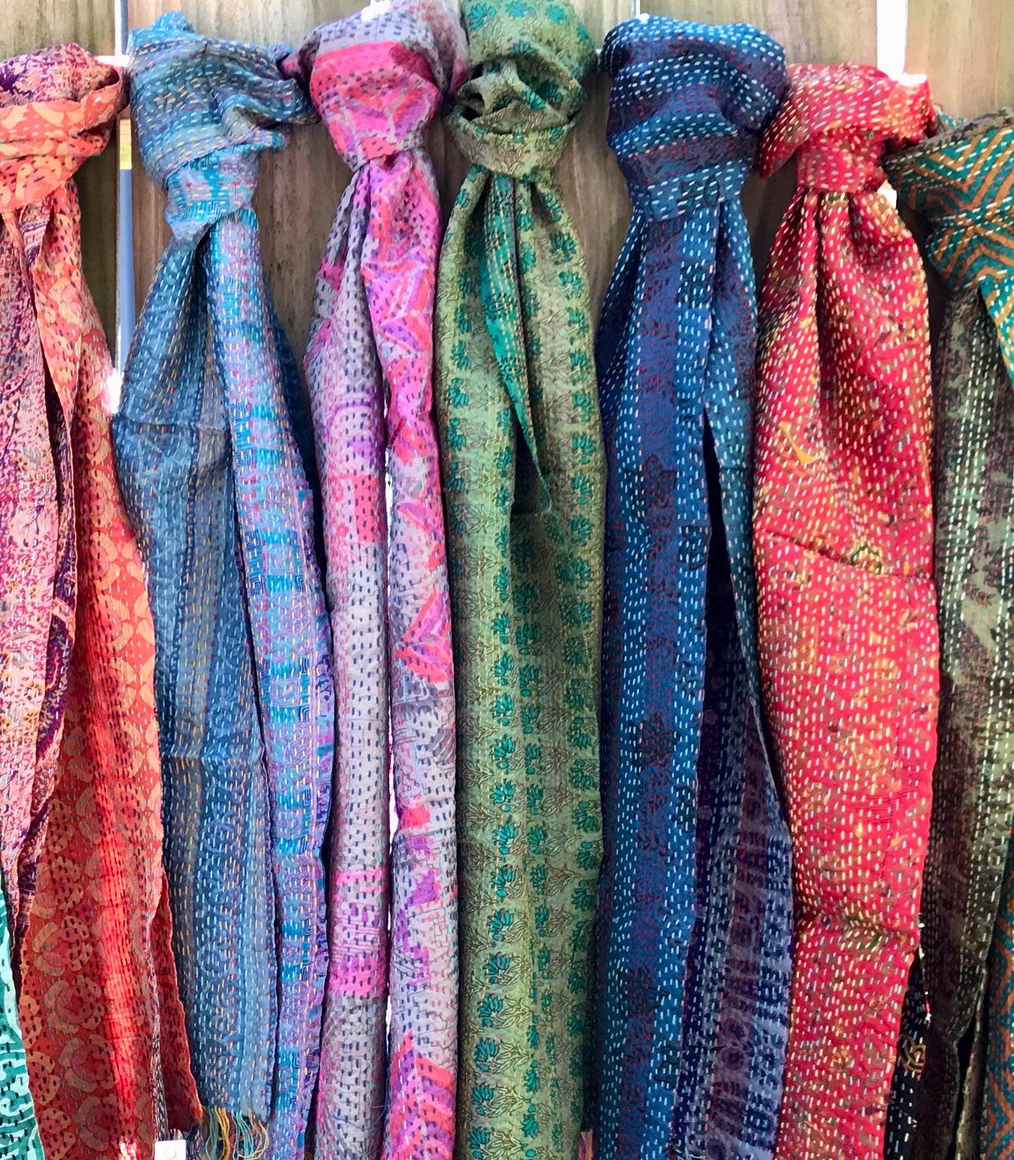 Silk Kantha Scarves