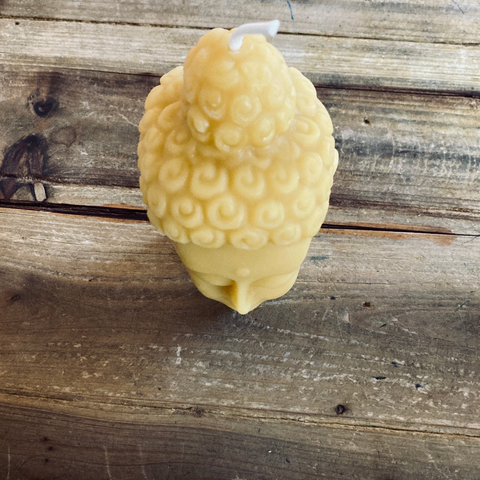 Raw Beeswax Buddha Head Candle