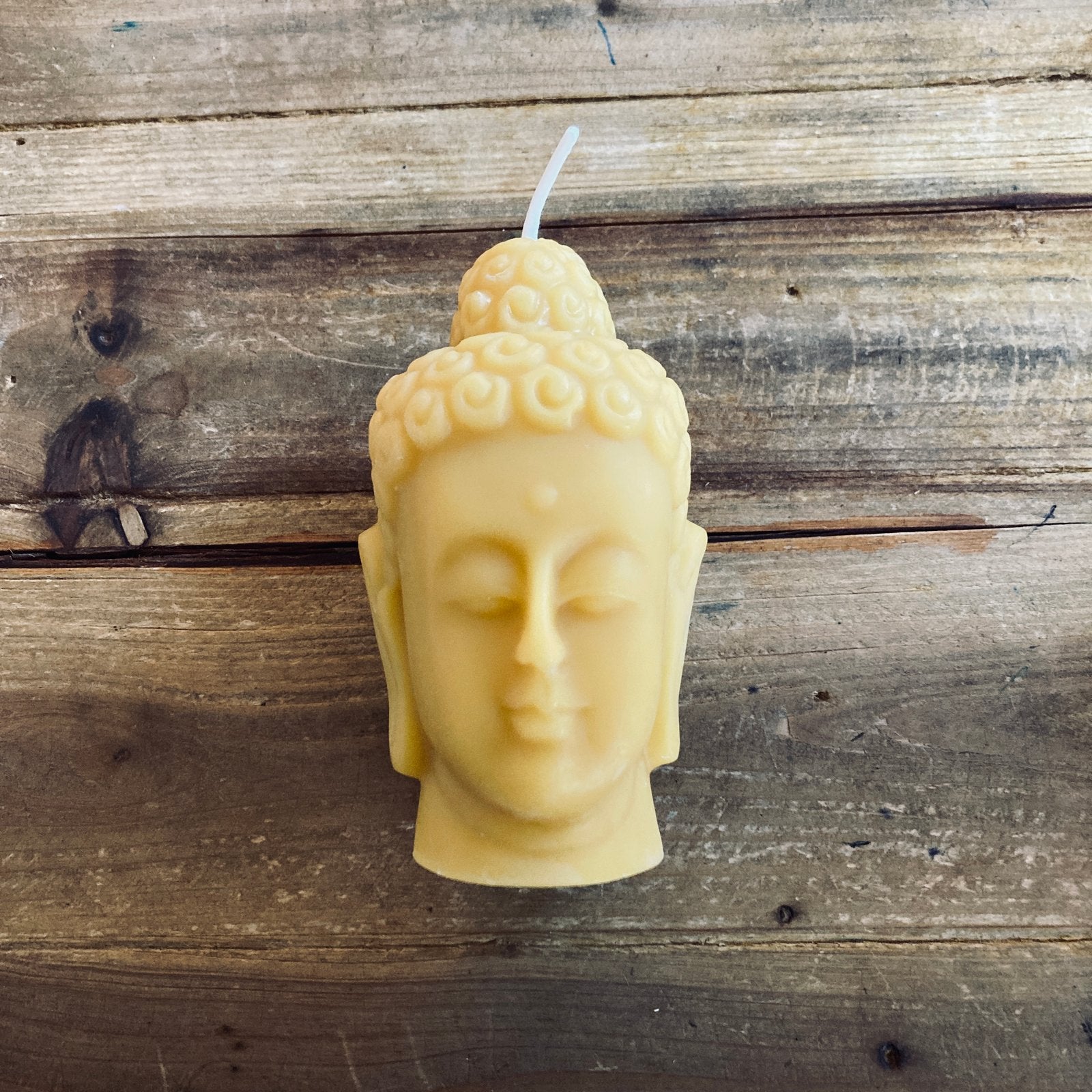 Raw Beeswax Buddha Head Candle
