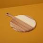 Acacia Wood Small Round Cutting Board w/Short Handle