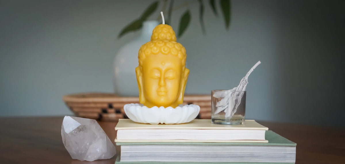 Beeswax Buddha Head Candle