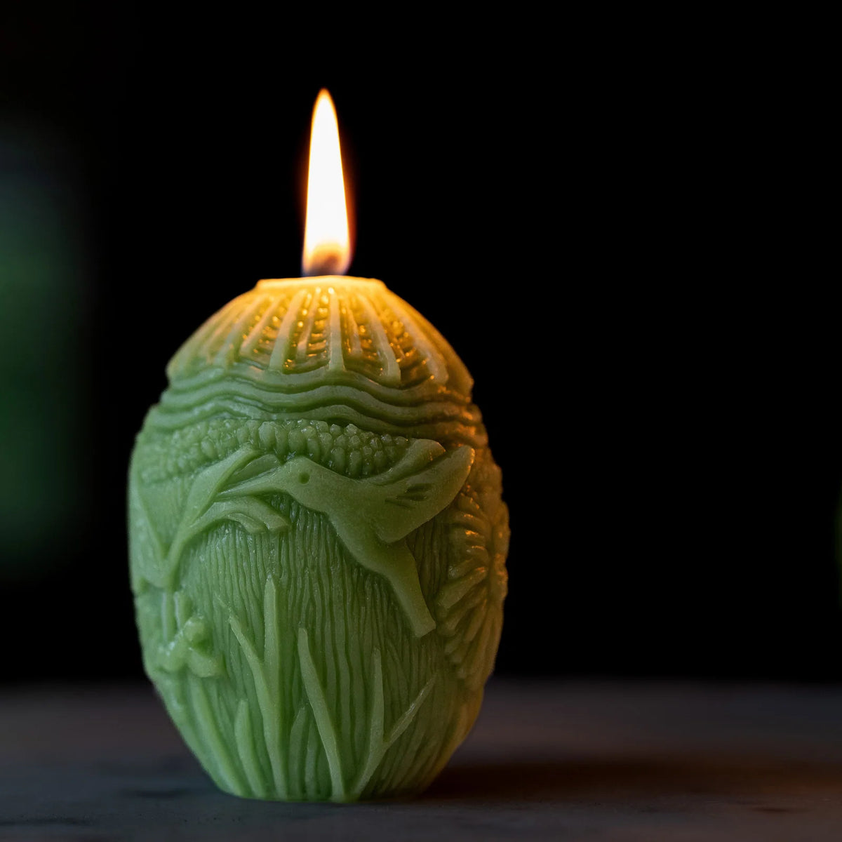 Beeswax Carved Egg - Everything Under the Sun (Green)