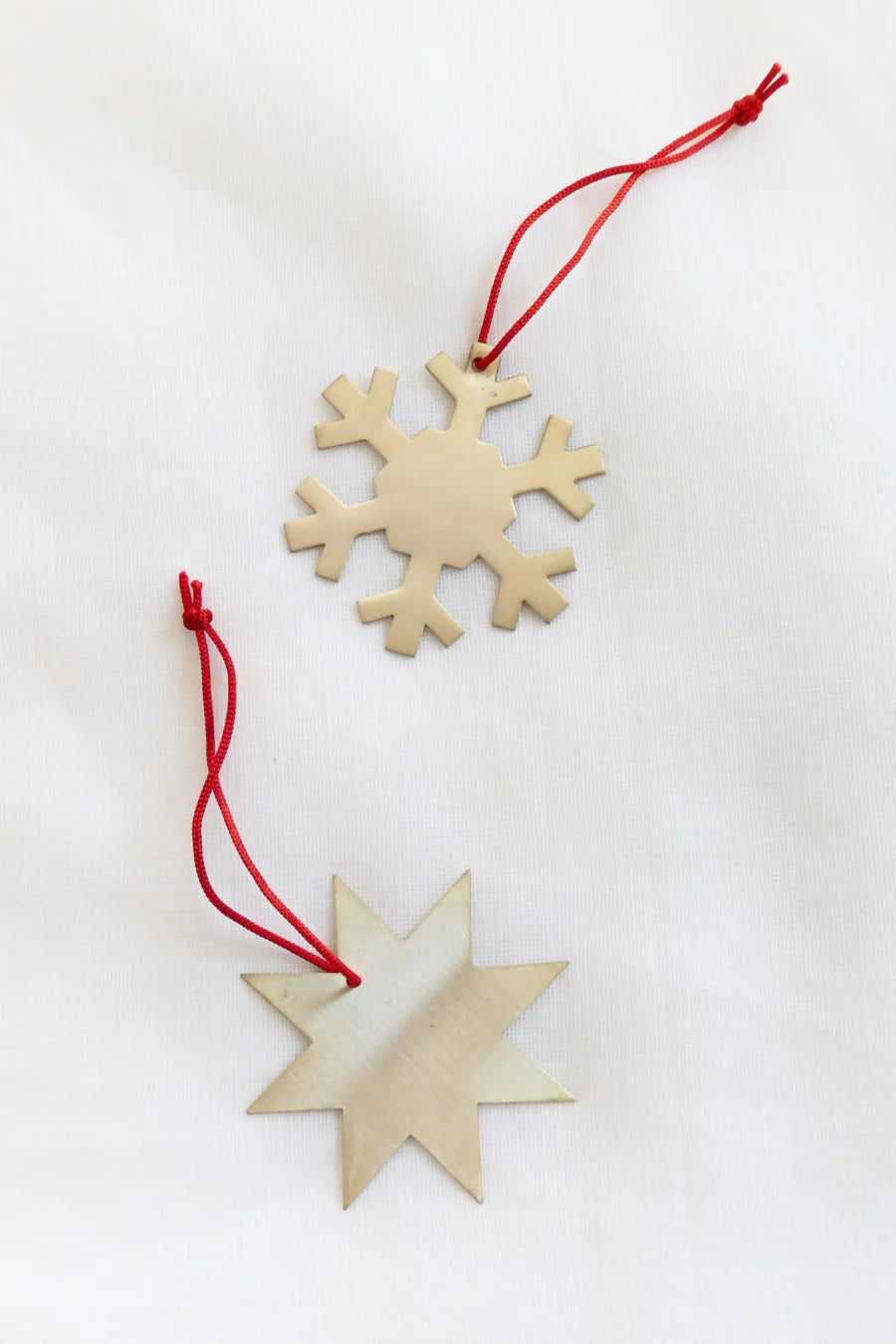 Fog Linen Silver Plated Snow Flake Ornament