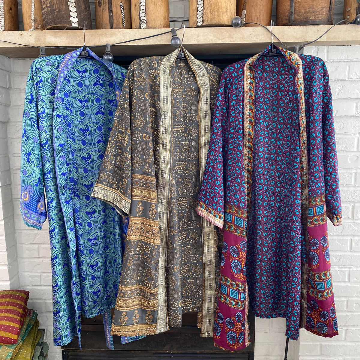 Upcycled 100% Silk Robe