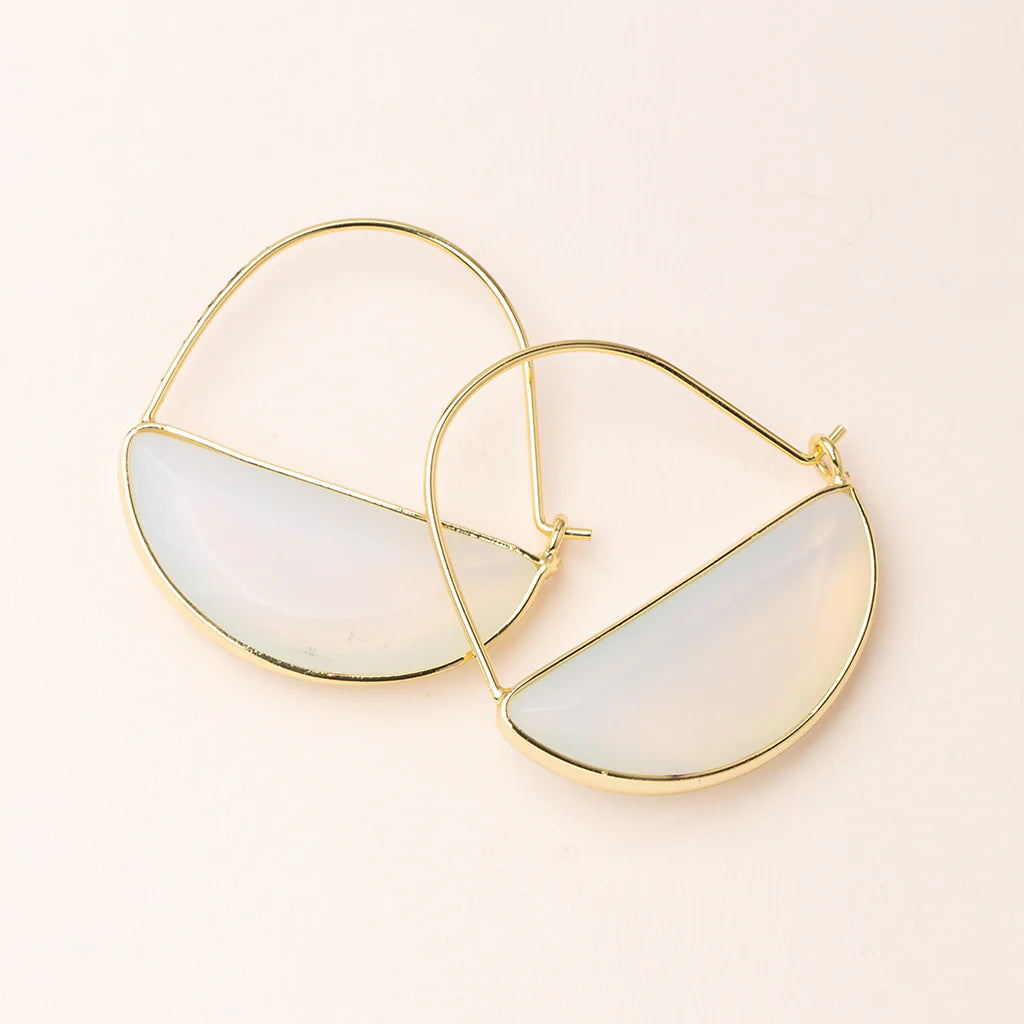 Stone Prism Hoop Earring