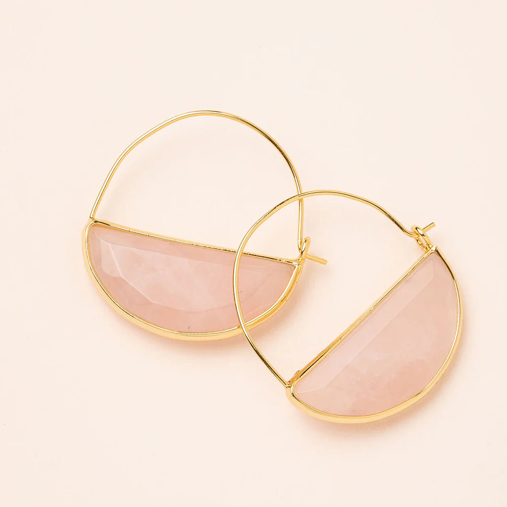 Stone Prism Hoop Earring