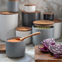 Stoneware Canister with Acacia Lid