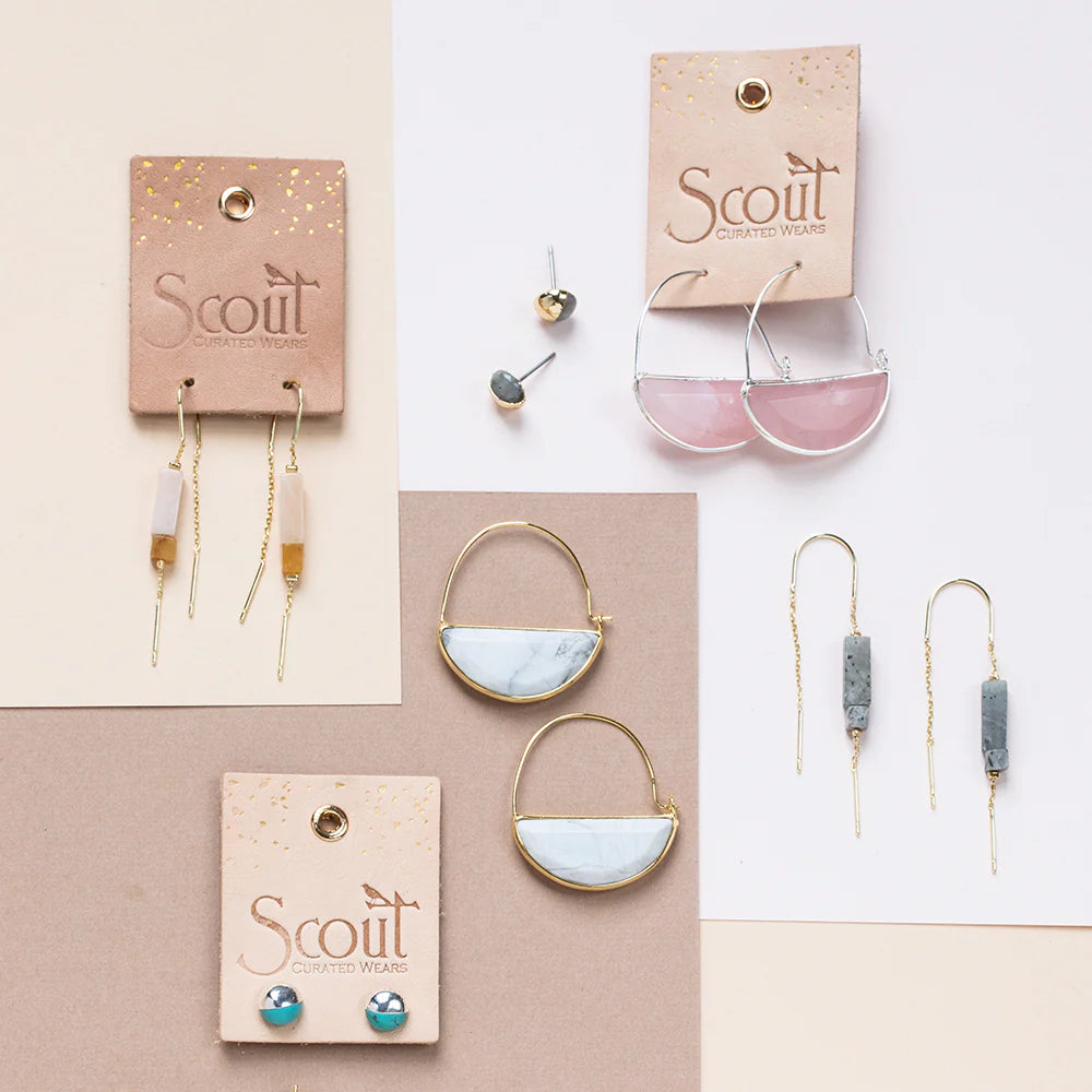 Stone Prism Hoop Earring
