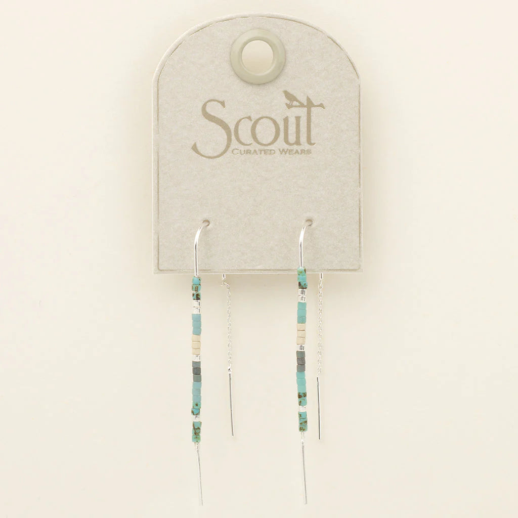 Chromacolor Miyuki Thread Earring - Turquoise Multi/Silver